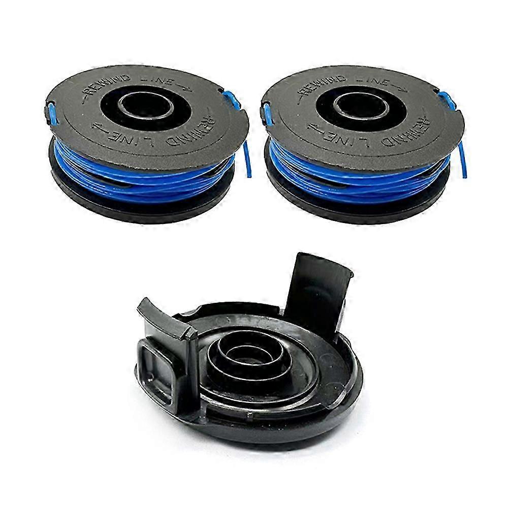 RSJA-01+RSJA-01-1 Suitable for Spear & Jackson GT600 / GT450 Lawn Mower 2 Replacement Spool + Spool Cap