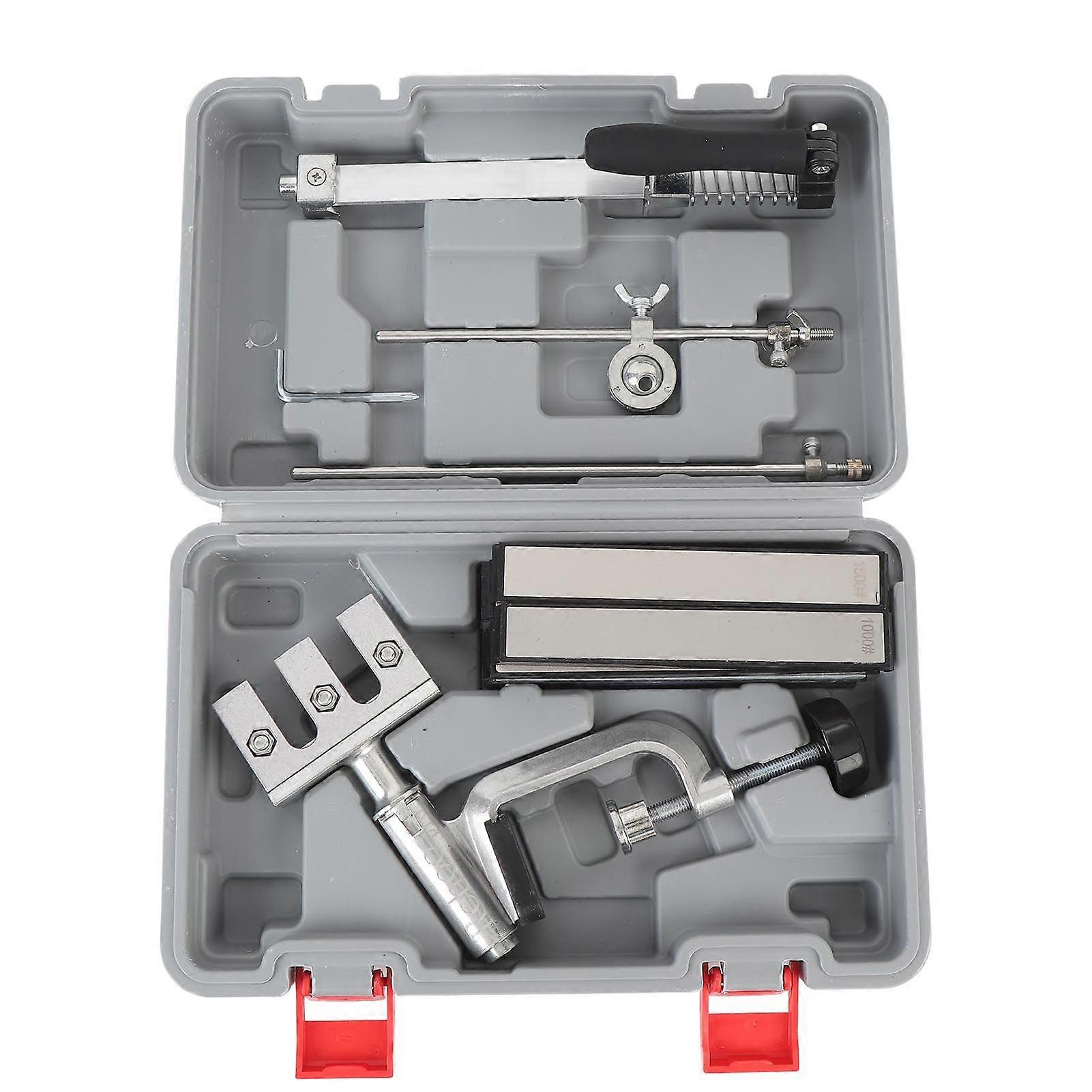 Fixed Angle Cutter Sharpener Kit 360 Flip Rotation Cutter Sharpener System with 10 Whetstones