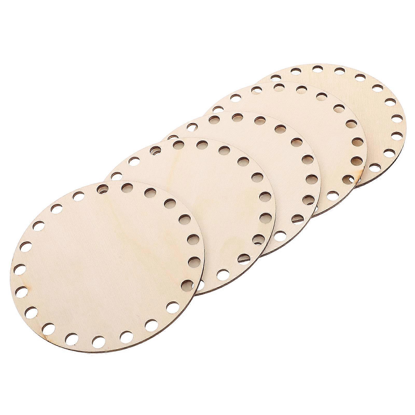 Beige Wooden Crochet Bag Bottom Base for DIY Basket Crafting 25Pcs