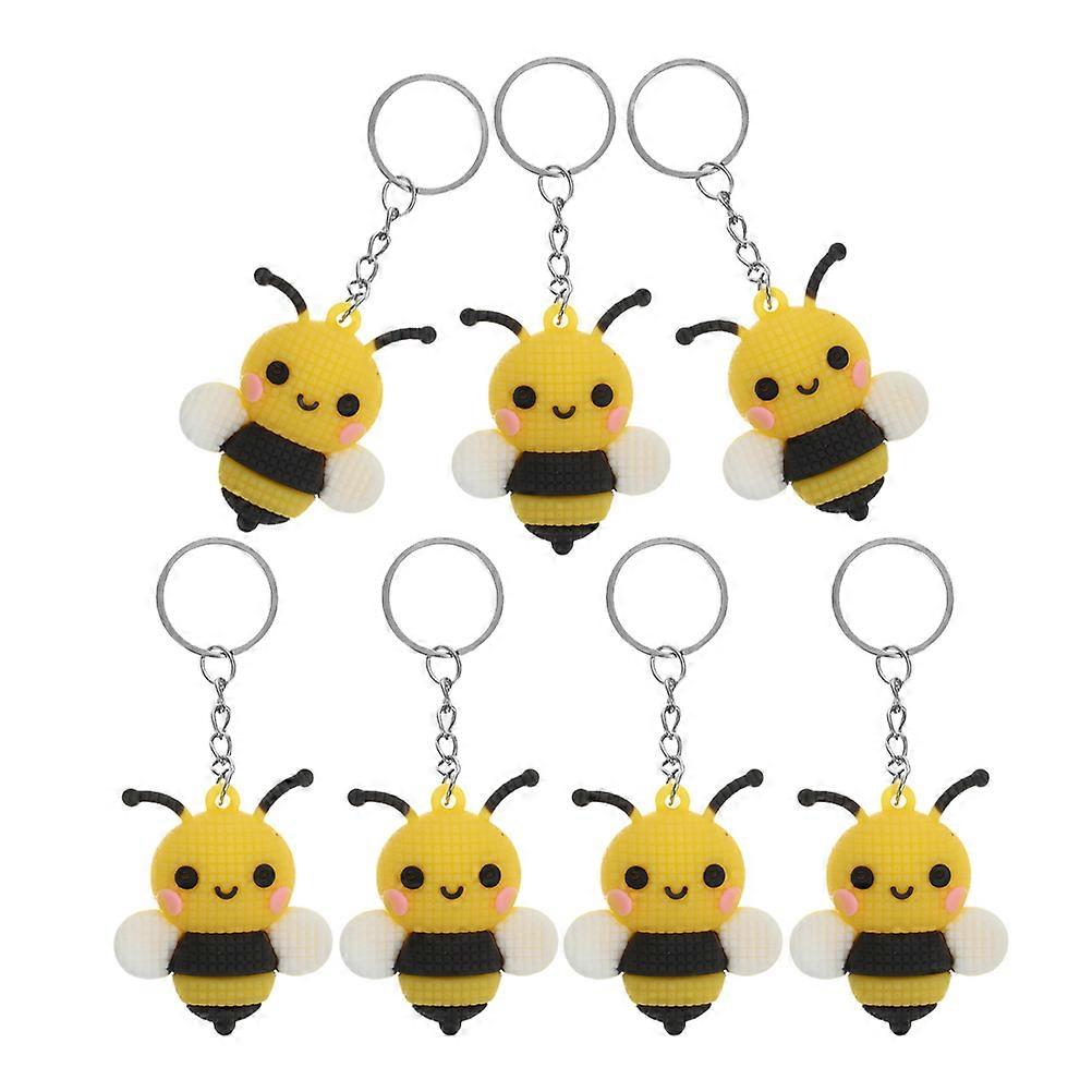 Bee Keychain Set Featuring Cartoon for Decor 7Pcs