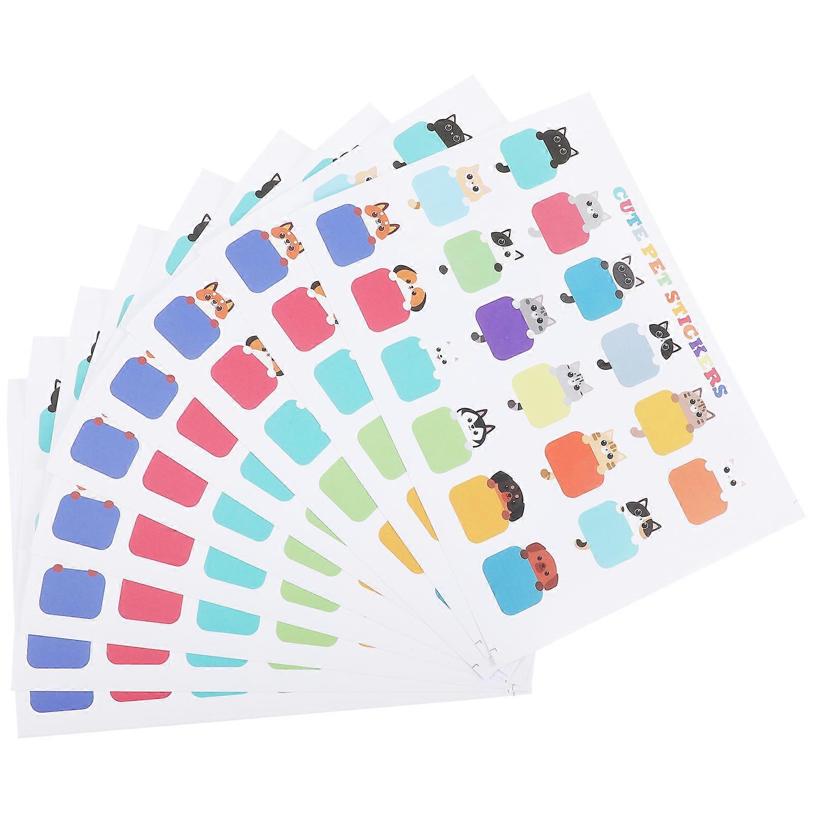 Name Stickers Cat Blank Labels for Kids with Cute Patterns 10 Sheets
