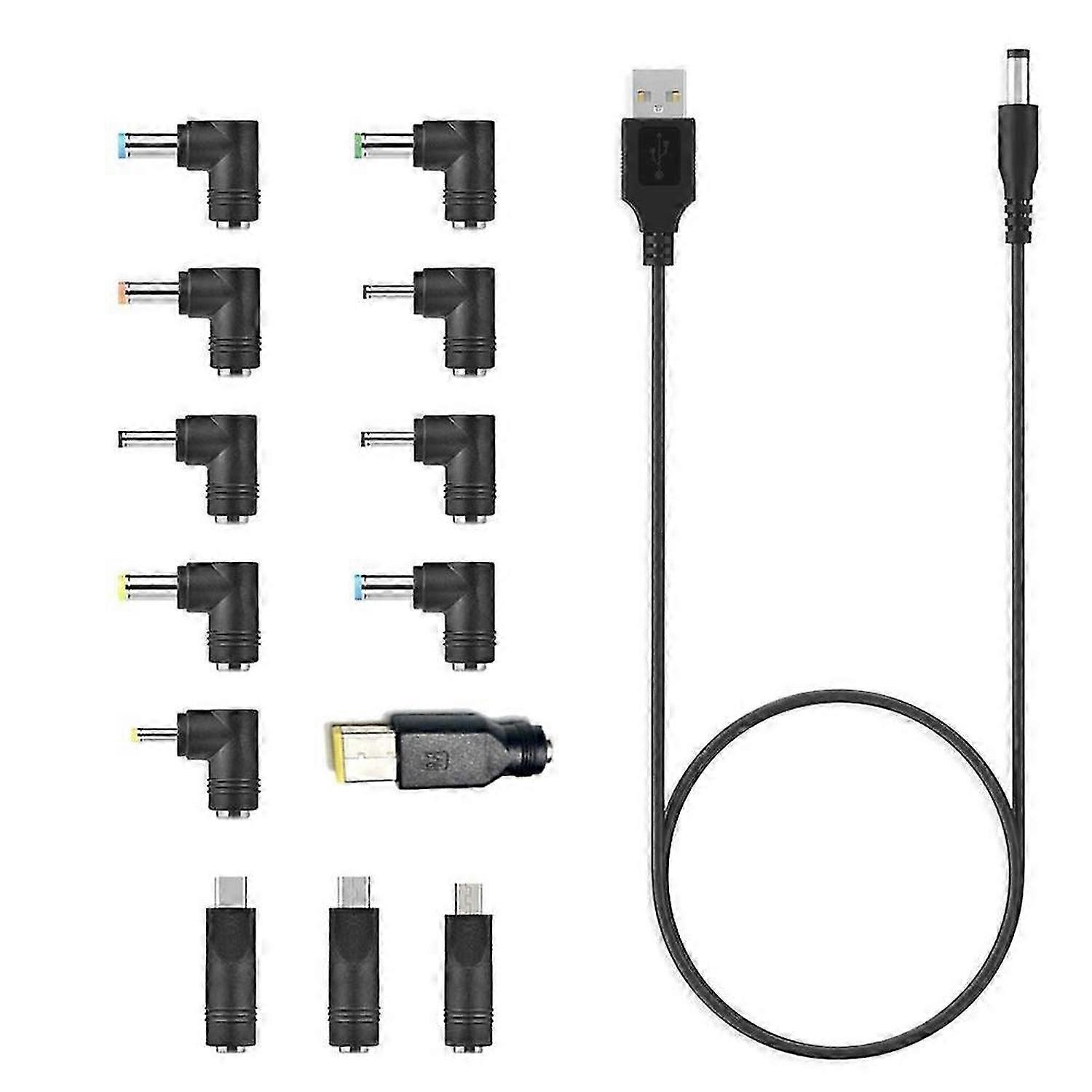 USB-zu-DC-Stromkabel, universelles USB-zu-DC-Buchsen-Ladekabel, Netzkabel mit austauschbarem Stecker C