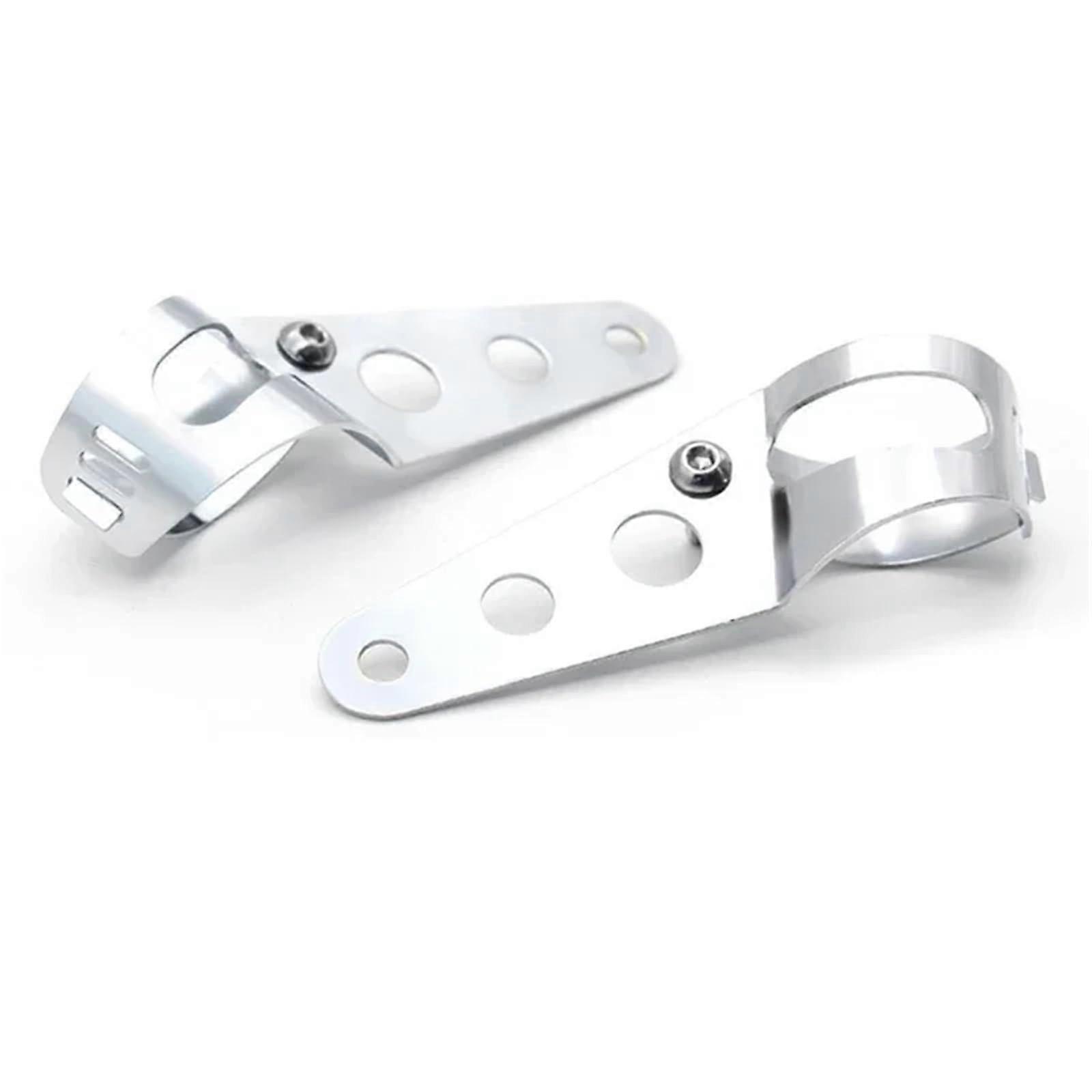 Headlight Bracket For 35mm43mm Front Fork Tubes, Silver Turn Light Clip Mounting Bracket Clamp, Motorcycle Clip, 2 Pieces