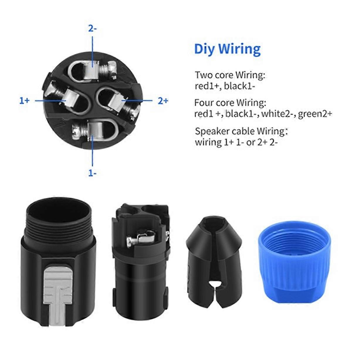 5PCS 4 Pin NL4FC Speaker Connector Plug with Twist Lock Speaker Audio Cable Adapter for NL4FX NLT4X NL2FC Accessories A