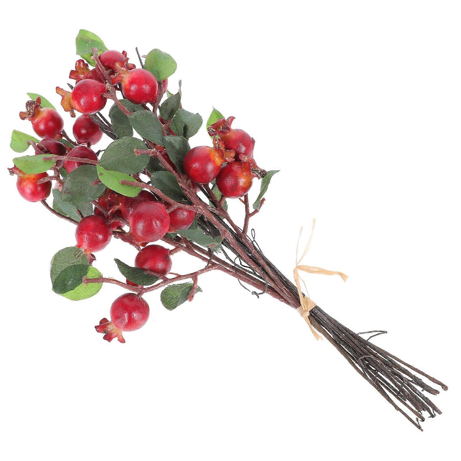 Red Artificial Bunch for Christmas Decor 1Pcs Party Simulated Branch Ornament