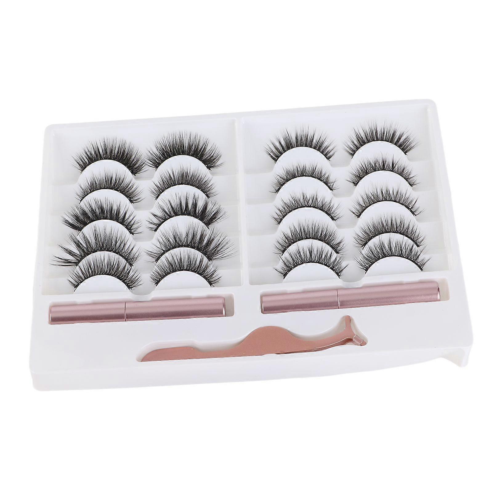 Magnetic Liquid Eyeliner Long Thick Magnet False Eyelashes Eyelash Makeup Tool Set#02
