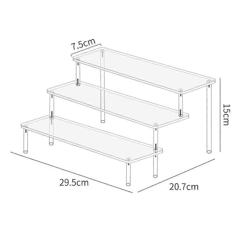 Acrylic Display Risers,Display Stand, 2/3 Tier Perfume Organizer, Clear Display 3 Levels