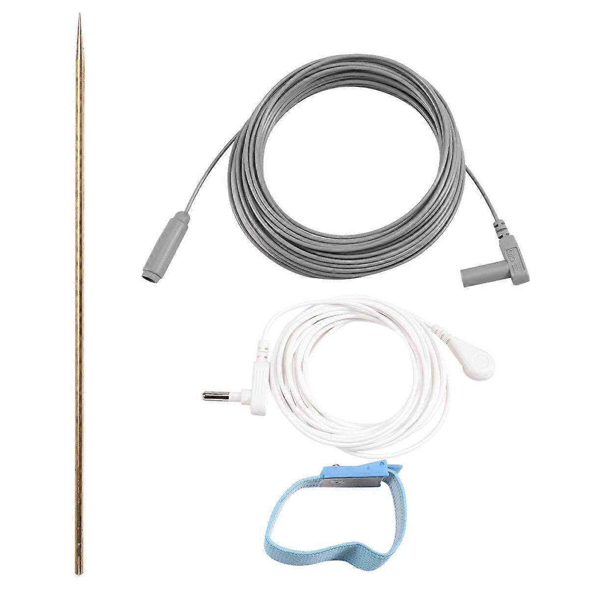 Grounding Copper Rod with 12M Grounding Wire Monthly Grounding Pad Product Universal Kit Outdoor Reduce Inflammation