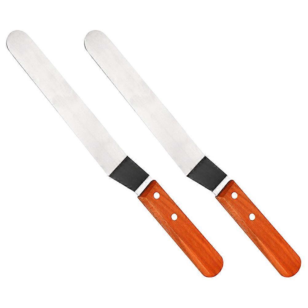 Cake Frosting Spatulas Cream Spatula with Wood Handle for 10Pcs Set