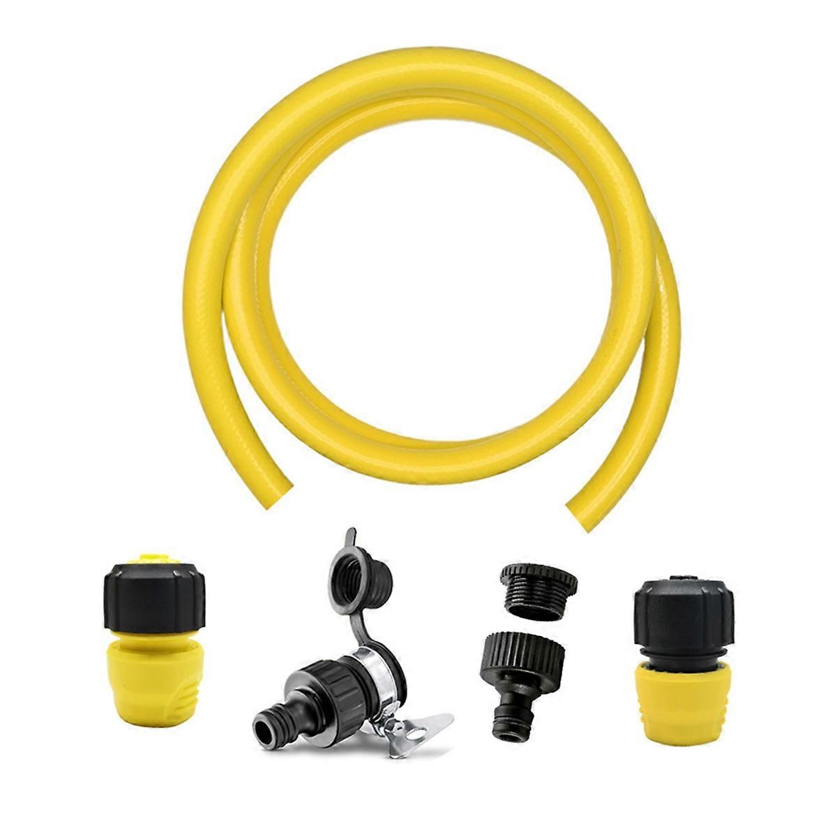 For Garden Hose Set 5/8 in X 2m Flexible Hose with Water Stop Joint Faucet Universal Joint Kit