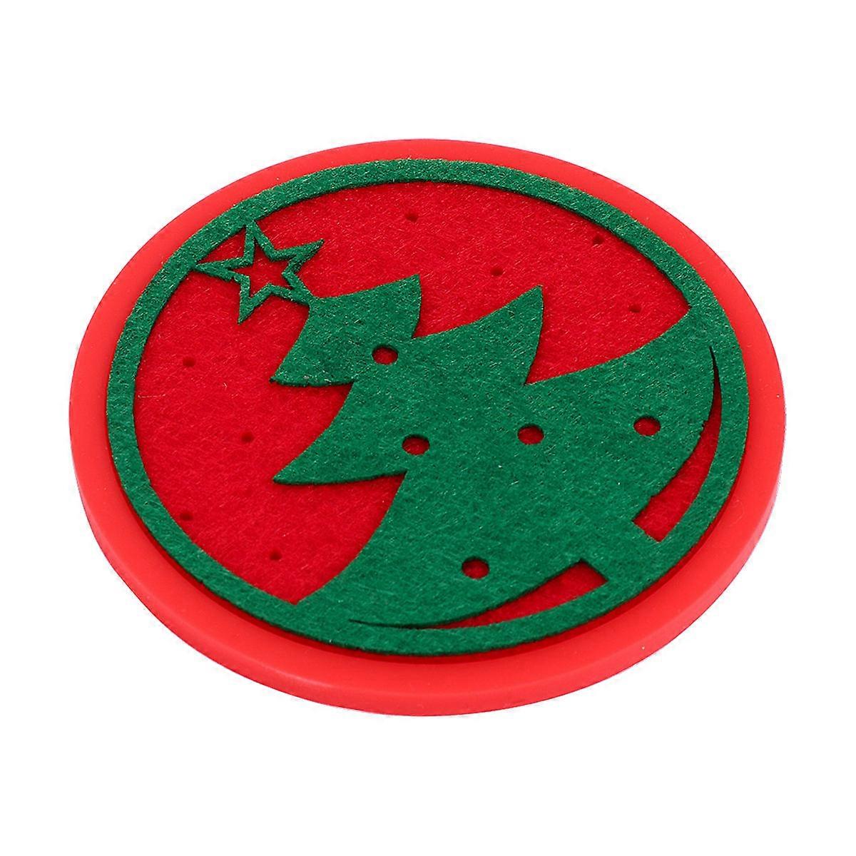 Silicone Round Coasters for Christmas Cup Use with 8Pcs Drink Mats