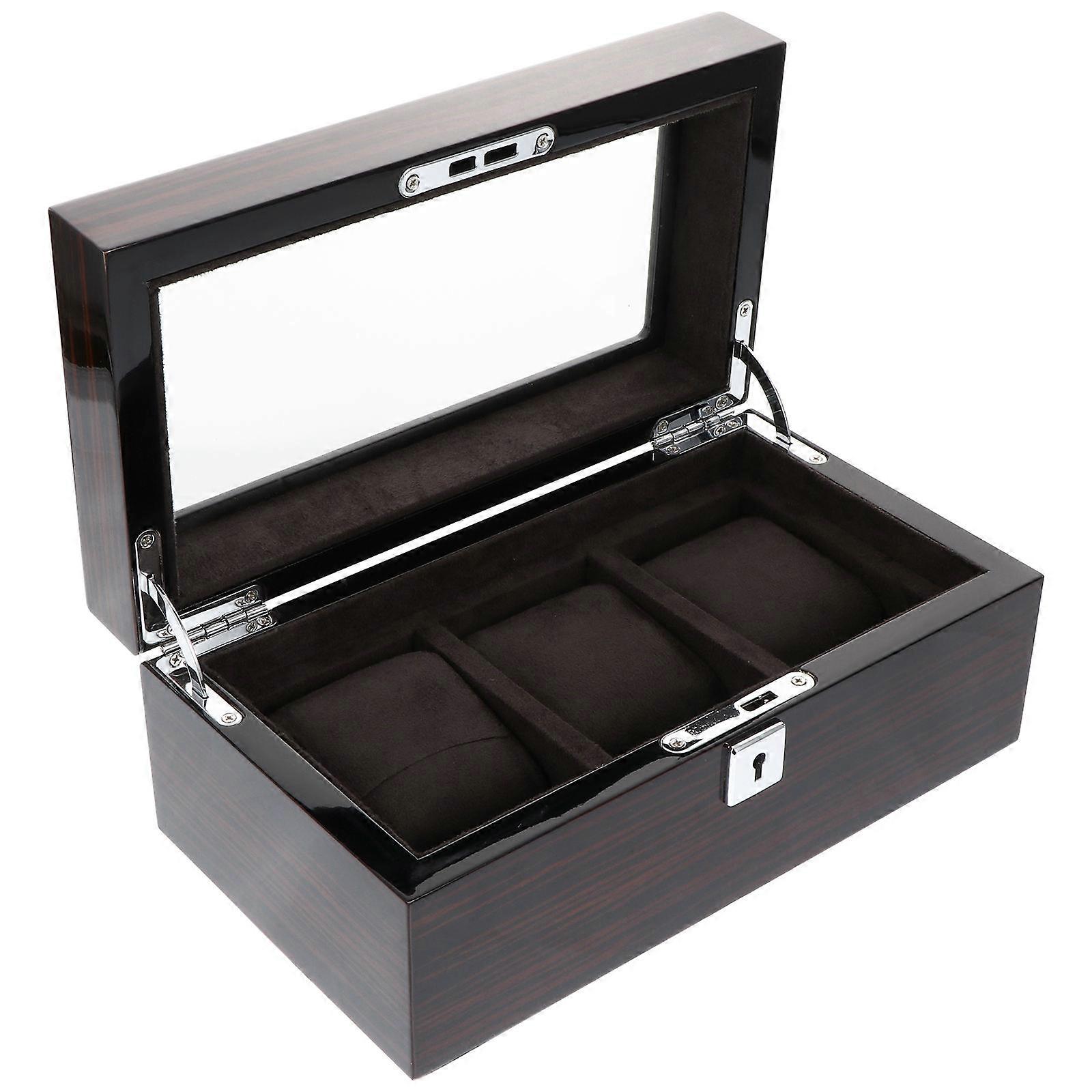Watch Organizer Box Wood Watch Display Case for Storage Use 2Pcs 3 Slots