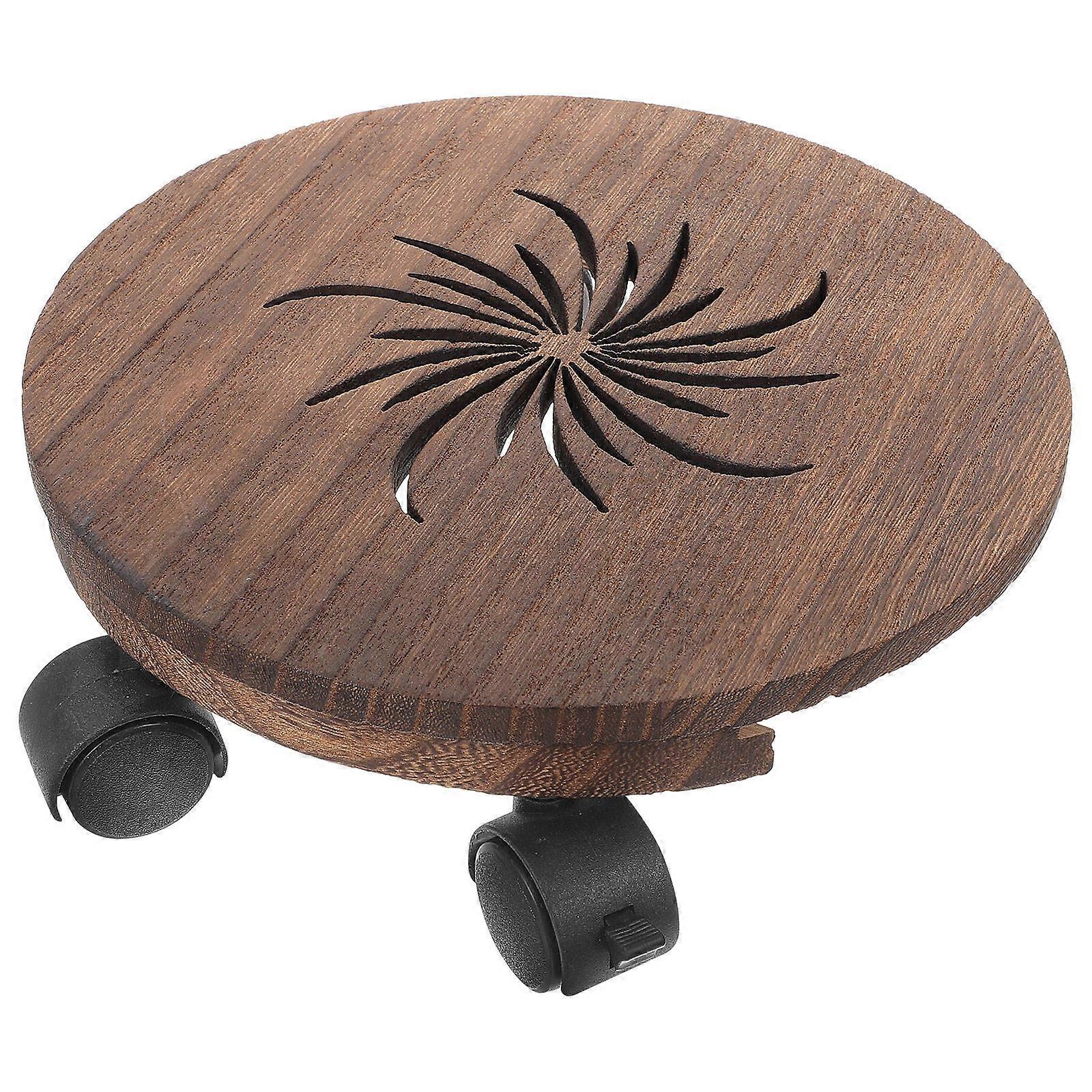 Plant Stand with Wheels for Indoor Use 5Sets of Wooden Flowerpot Holders