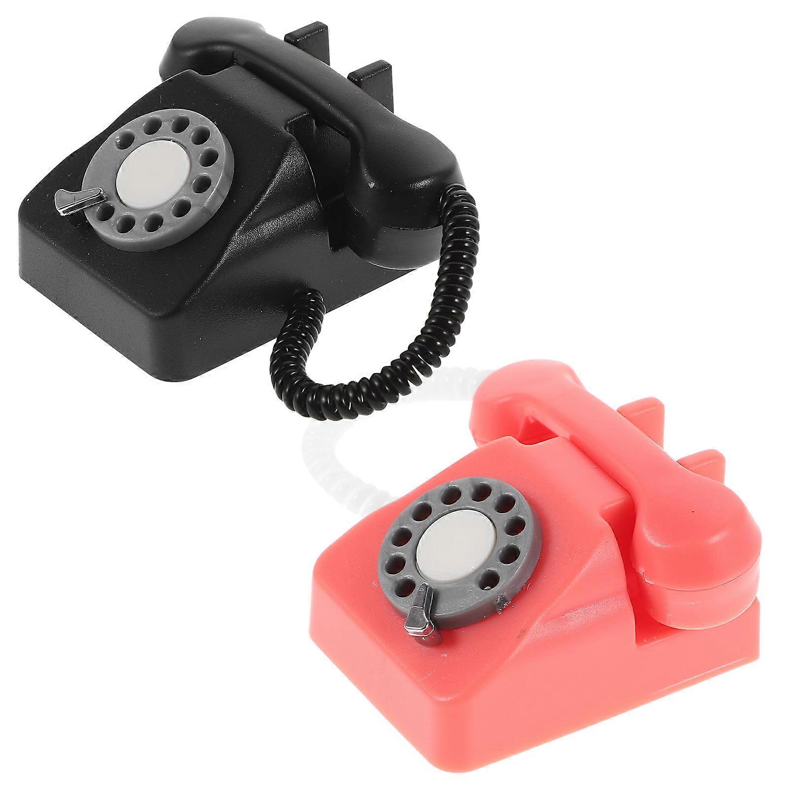 Retro Telephone Model for Miniature Phone Collectors 4Pcs Set