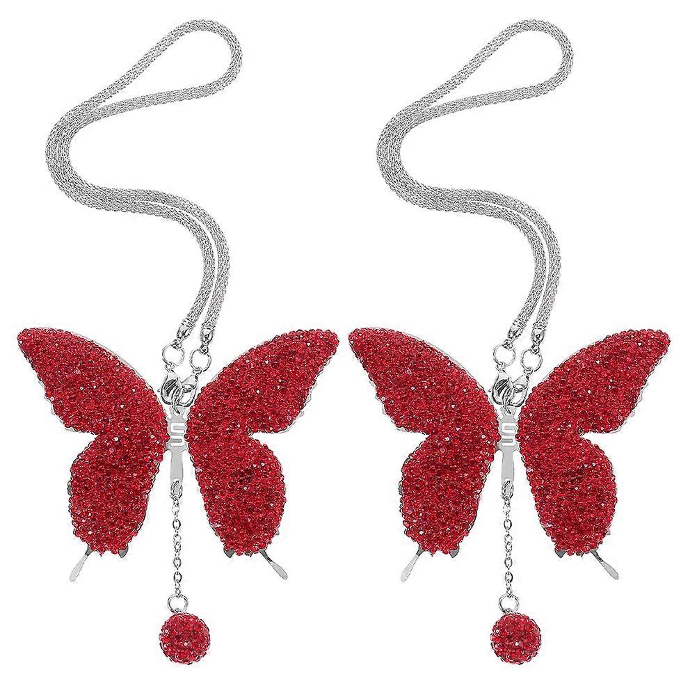 Crystal Butterfly Car Rearview Mirror Accessories for Decoration 6Pcs