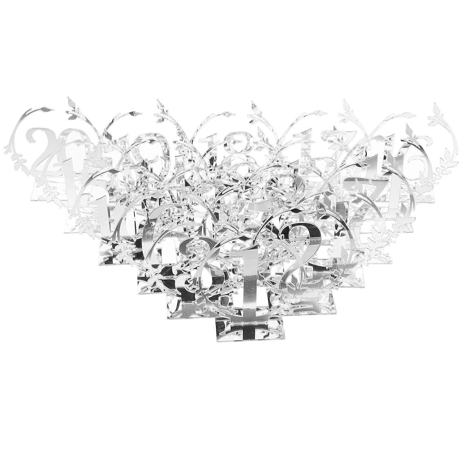 Table Number Signs Silver Acrylic Reserved Signs for Banquet 40Pcs