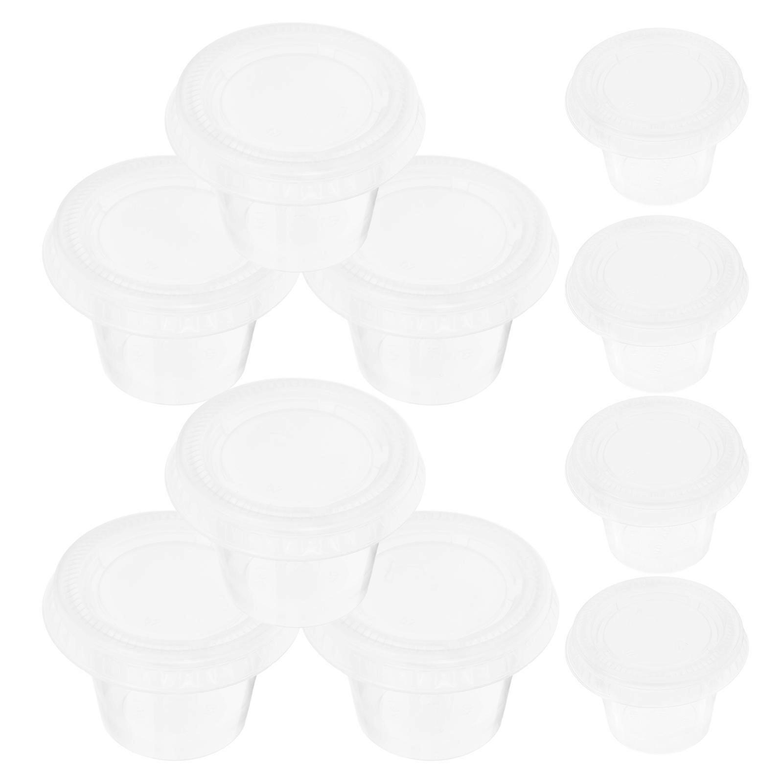 Small Condiment Cups Dessert Container for Jelly Pudding Yogurt Square Base Sealing Effect 30ml Capacity 100Pcs