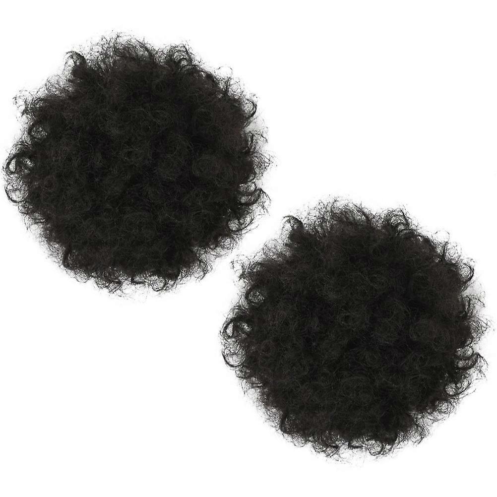 Chignon Afro Bouclé Décoratif 6 Pièces Noir