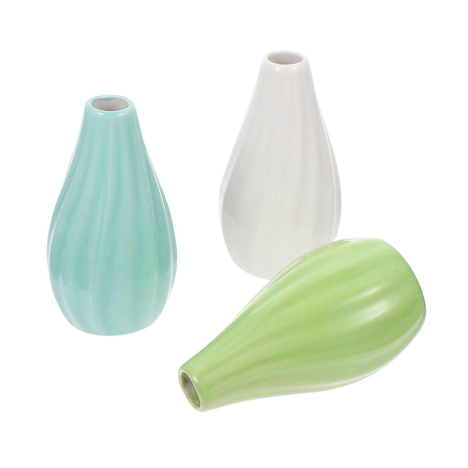 Flower Container Ceramics Vase for Hydroponic Desktop Use 6Pcs