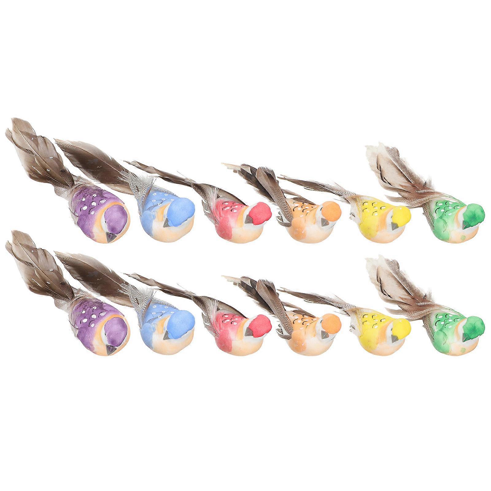Artificial Bird for Decor 12Pcs Imitation Sparrow Scene Layout Ornaments