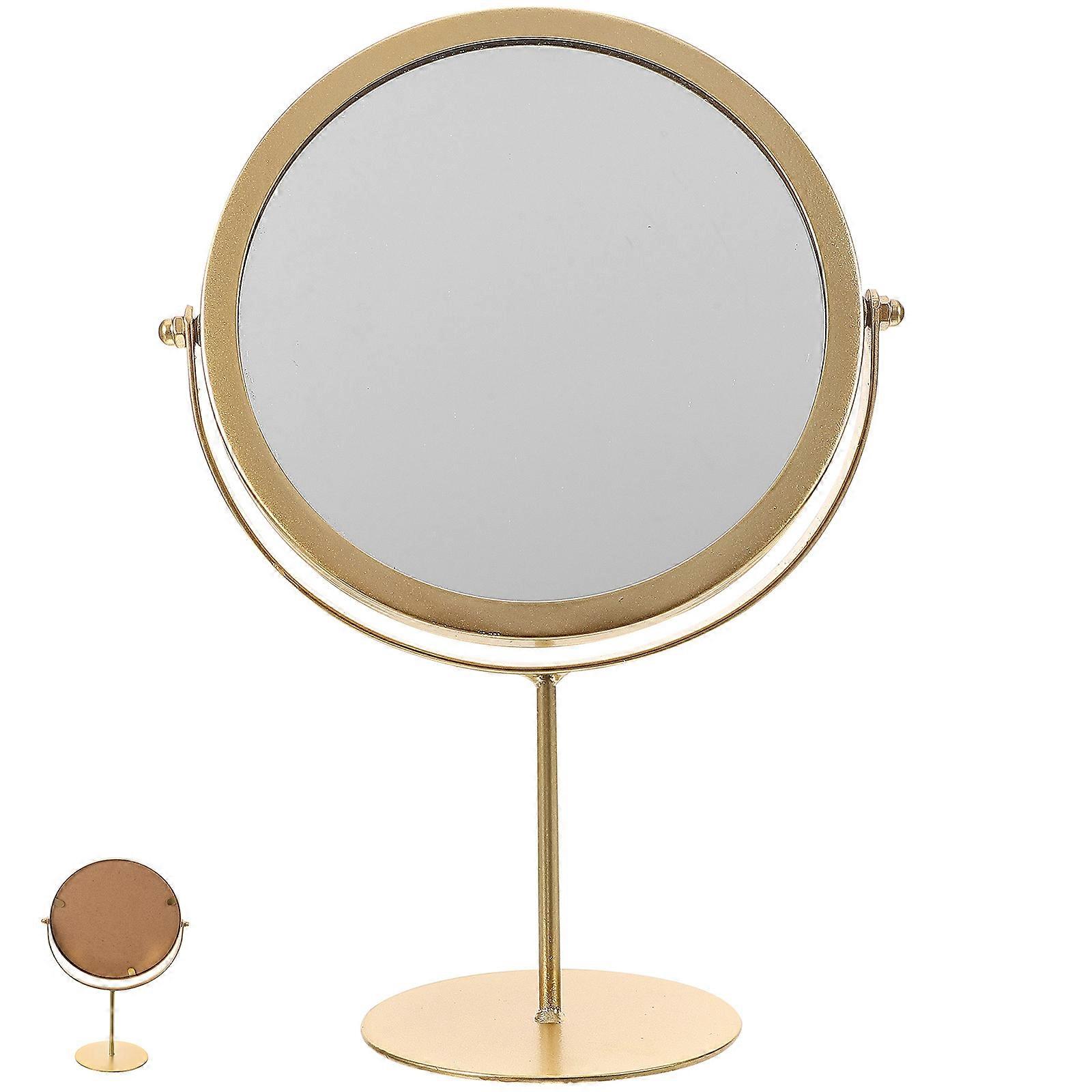 Home Use Woman Makeup Mirror Round Shaped Mirror for Desktop 2Pcs