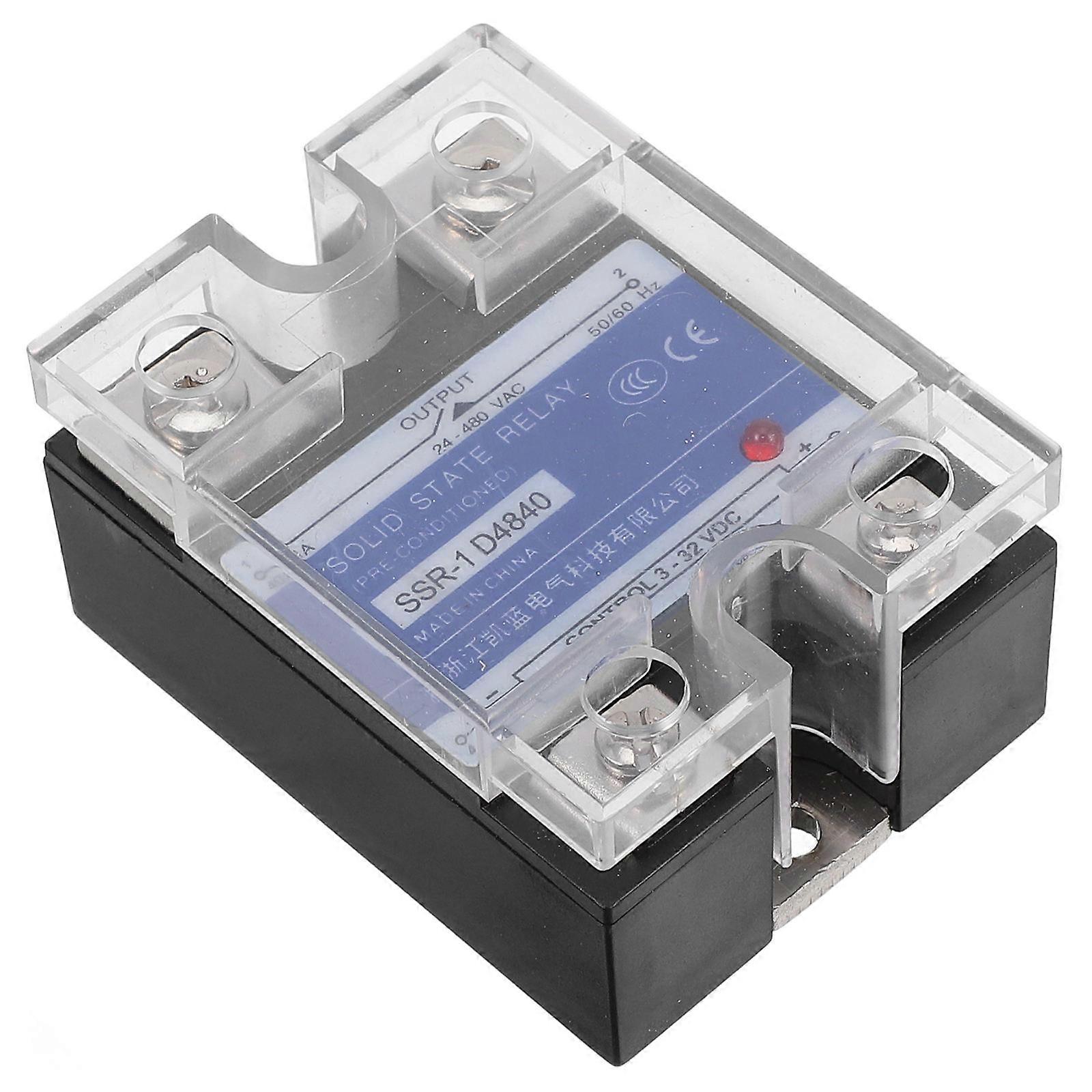 Solid State Relay 3Pcs Dc Control for Single Phase Operation with Protection Cover