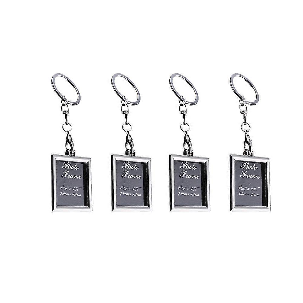 Decor Key Chain Rectangle Party Key Ring for Holding Keys 8Pcs Silver