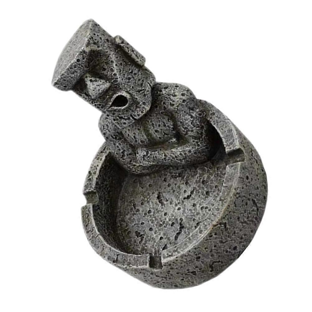 Home Ashtray Resin Moai Stone Creative Smoking Ashtray 2Pcs
