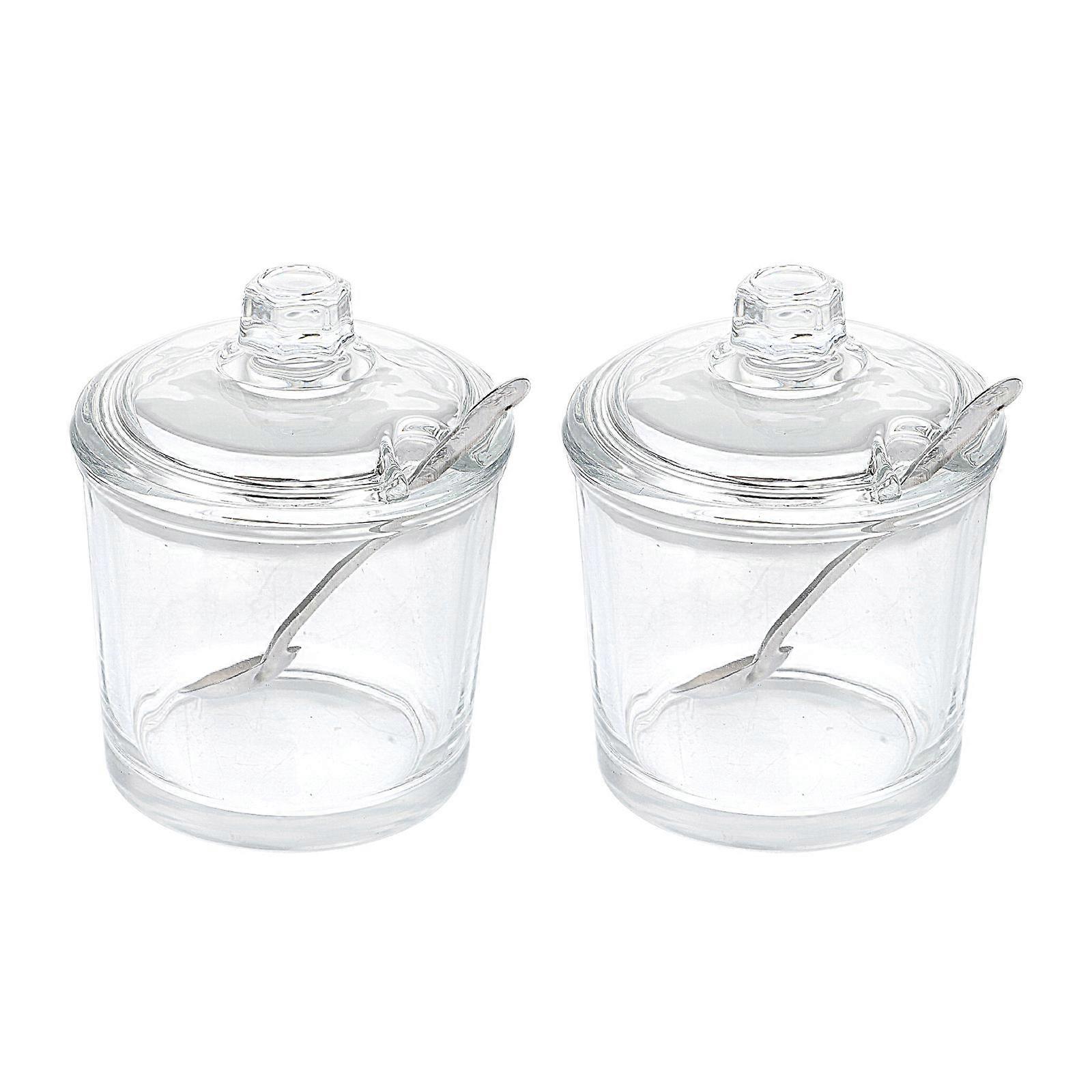 Spice Containers With Lids Condiment Canister Dining Room 9.5X8CM Simple Design 2 Sets
