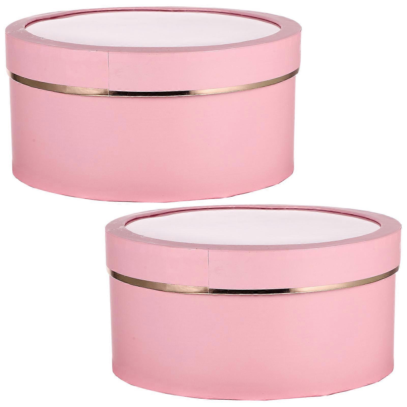 Gift Boxes Flower Packaging Box for Storage 8Pcs Pink Boxes with Lids
