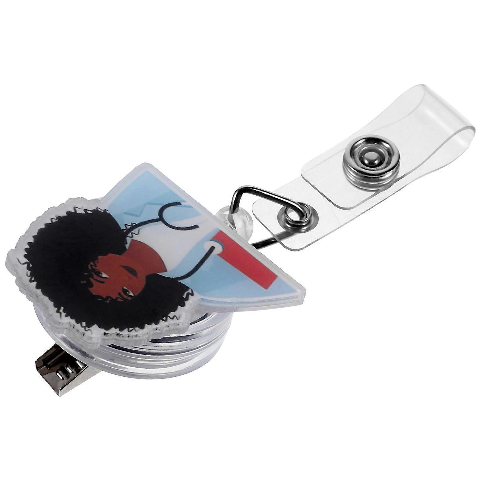 Retractable Nurse Badge Clip Acrylic Multi-Function Badge Holder 4Pcs