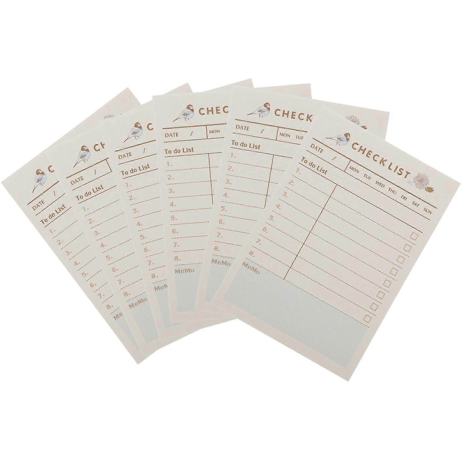 Self Stick Notepads 6Pcs Daily Planning To-do Lists Adhesive Notes Beige