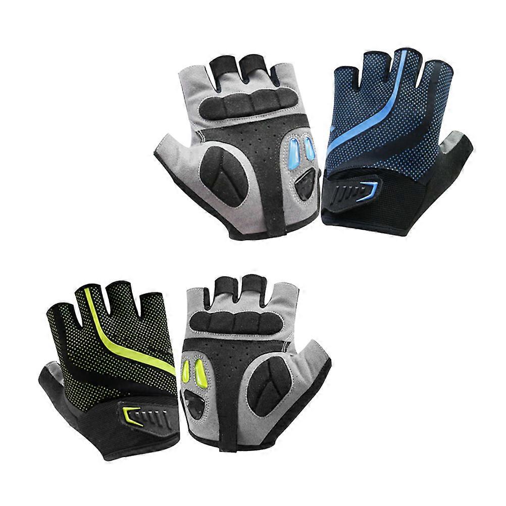 Half Finger Short Gloves Bike Riding Gloves for Cycling Use 2Pairs Blue