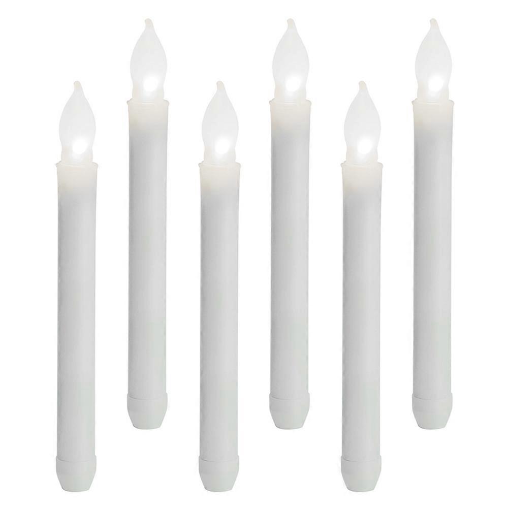 Battery Operated LED Flameless Taper Candles White for Decor 18Pcs Set