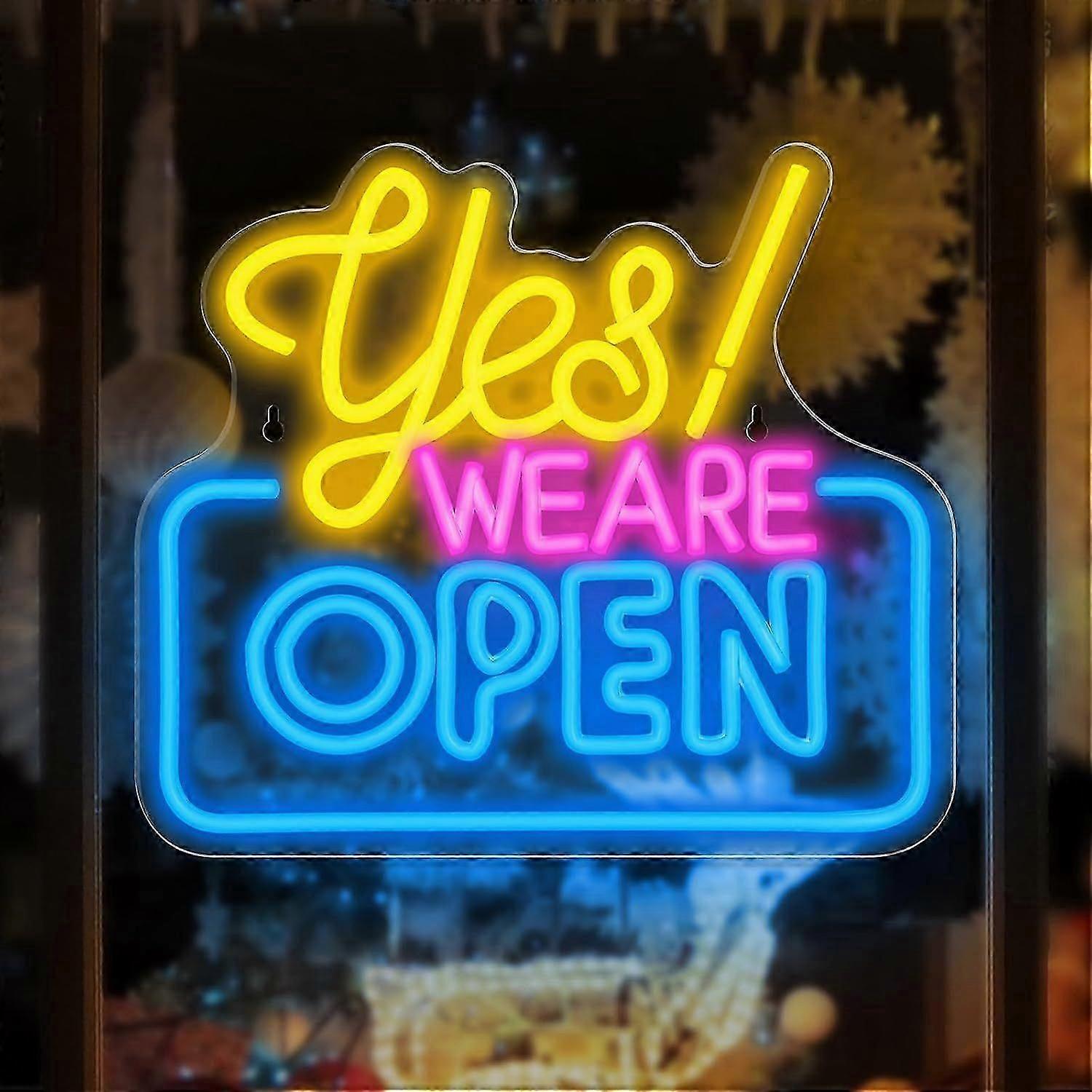 Open Neon Signs Yes We Are Open Bright led Sign Hanging Window Wall Decor Open