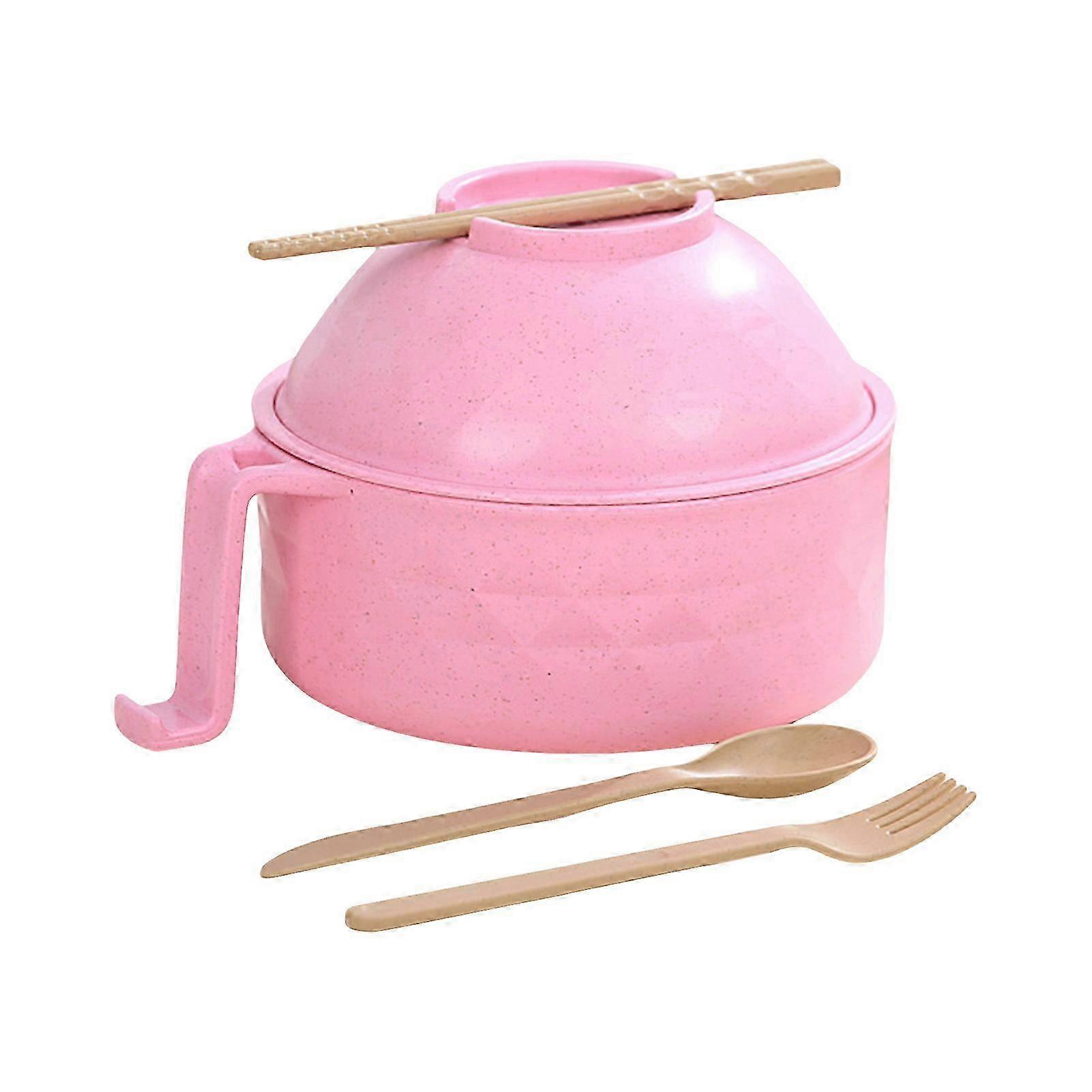 Noodle Bowl, BPA-Free Quick Ramen Cooker with Handles Spoon Phone Holder Portable College Dorm