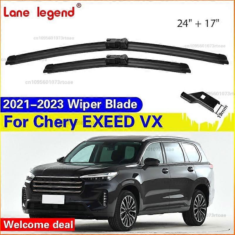 Applies to 2pcs For Chery Chirey Exeed VX 2021 2022 2023 Front Wiper Blades Windshield Windscreen Brushes Car Accessories 24"+17"