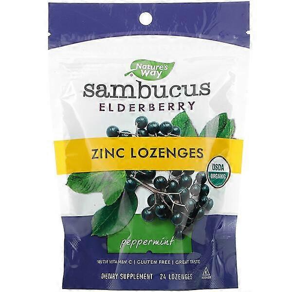 Nature's Way, Sambucus, Zinc Lozenges, Peppermint, 24 Lozenges