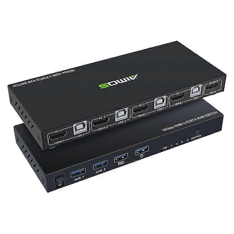 4K 60Hz HDMI 4 In 1 Out KVM Switch
