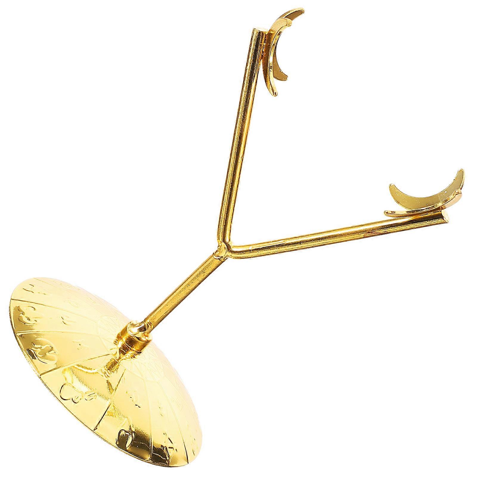 Crystal Support Metal Stand for Display Featuring 5Pcs Golden Rack