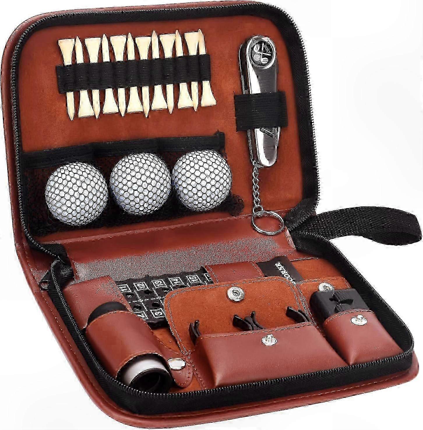 Ensiluokkainen golflahjasetti etäisyysmittarilla, lisävarusteilla ja ylellisellä kotelolla