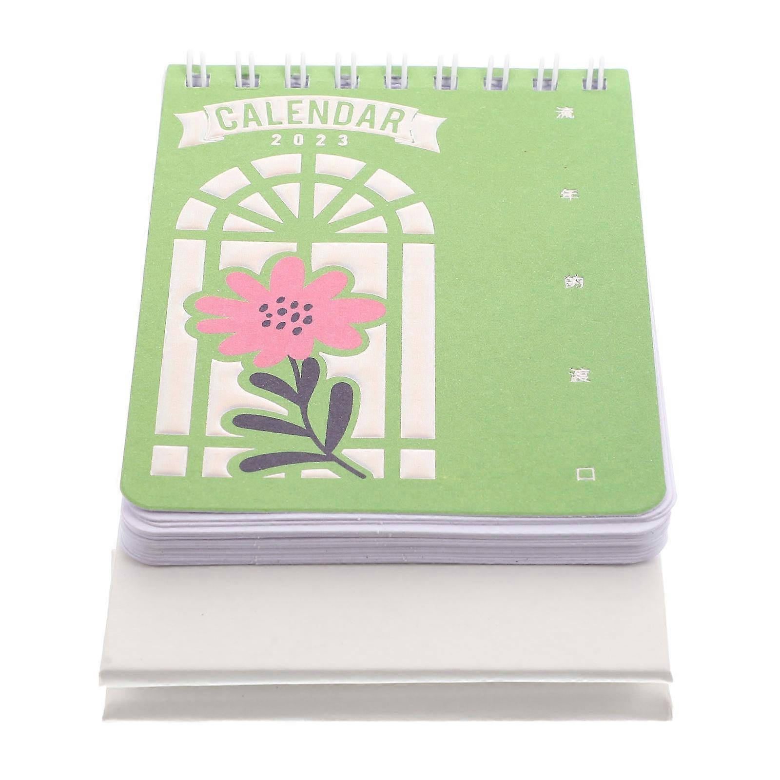 Paper Desk Calendar Cartoon Flower Design for Office 2022-2023 Small Desk Calendar
