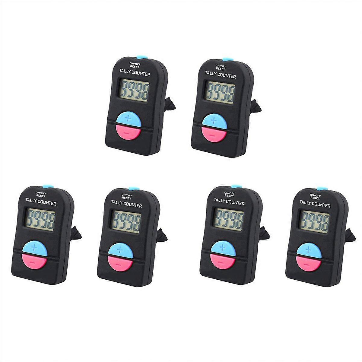 6 Pcs Digital Hand Tally Counter Electronic Add Subtract Manual Clicker Handheld Mechanical Number C