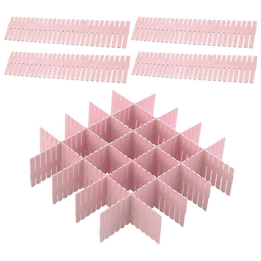 Adjustable Desk Drawer Separators DIY Drawer Dividers 24Pcs Pink
