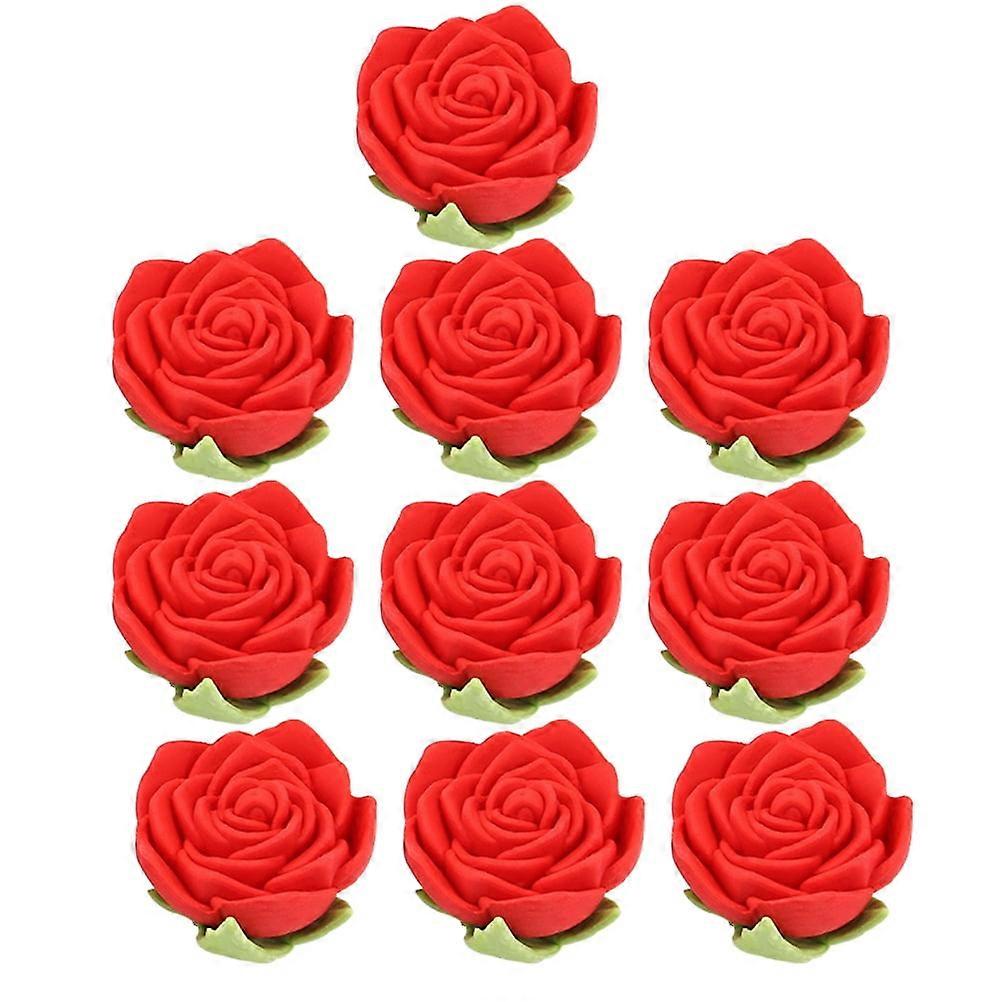 16PCS Simulation Rose Styling Eraser Creative Pencil Erasers Sets Stationery Eraser (Random Color)