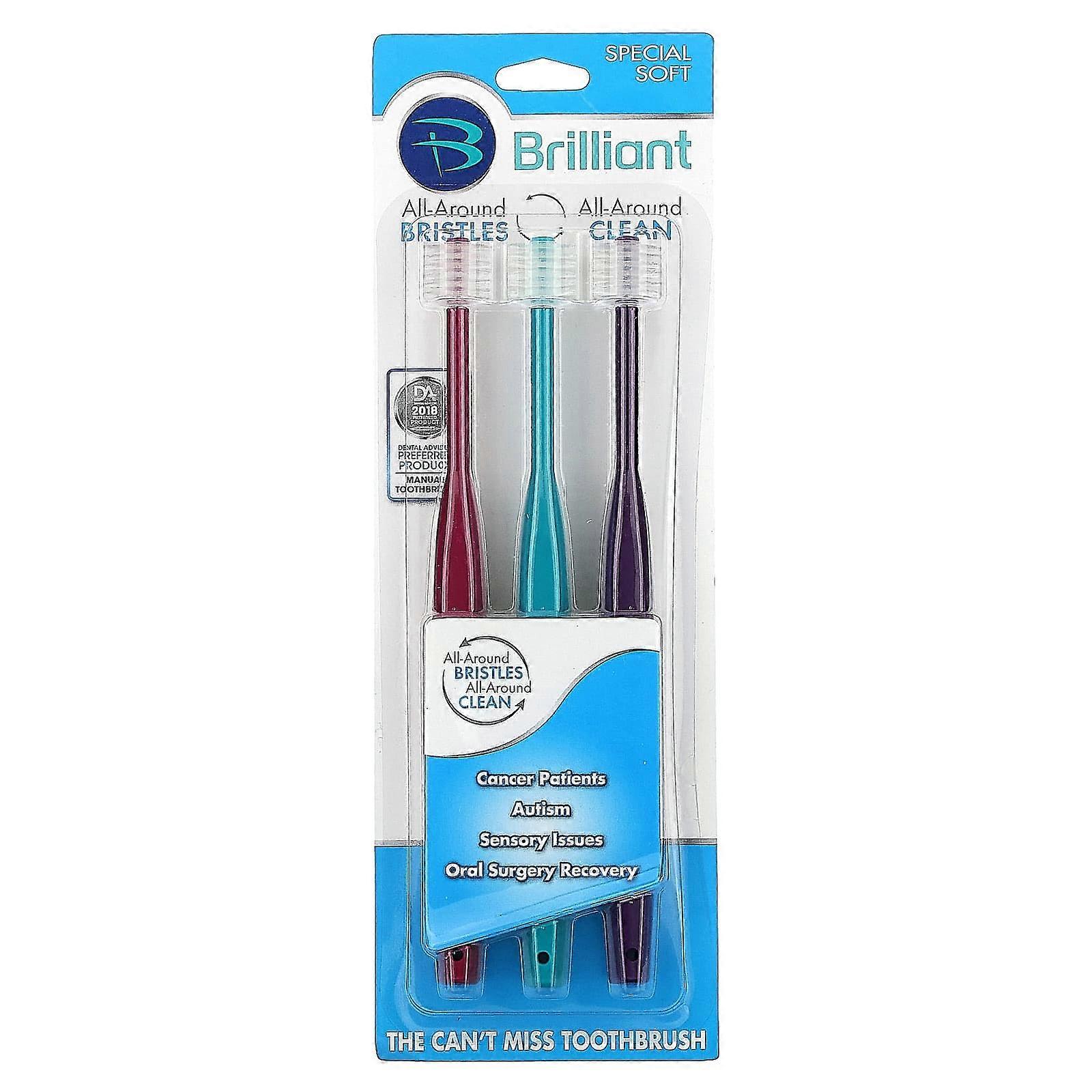 Brilliant, Toothbrush, Special Soft, 3 Toothbrushes