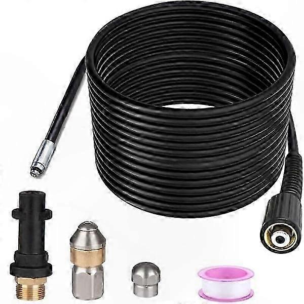 15m High-Pressure Washer Pipe Cleaner for K2-K7 Series, HD/HDS Models, 180bar, 60°C Max