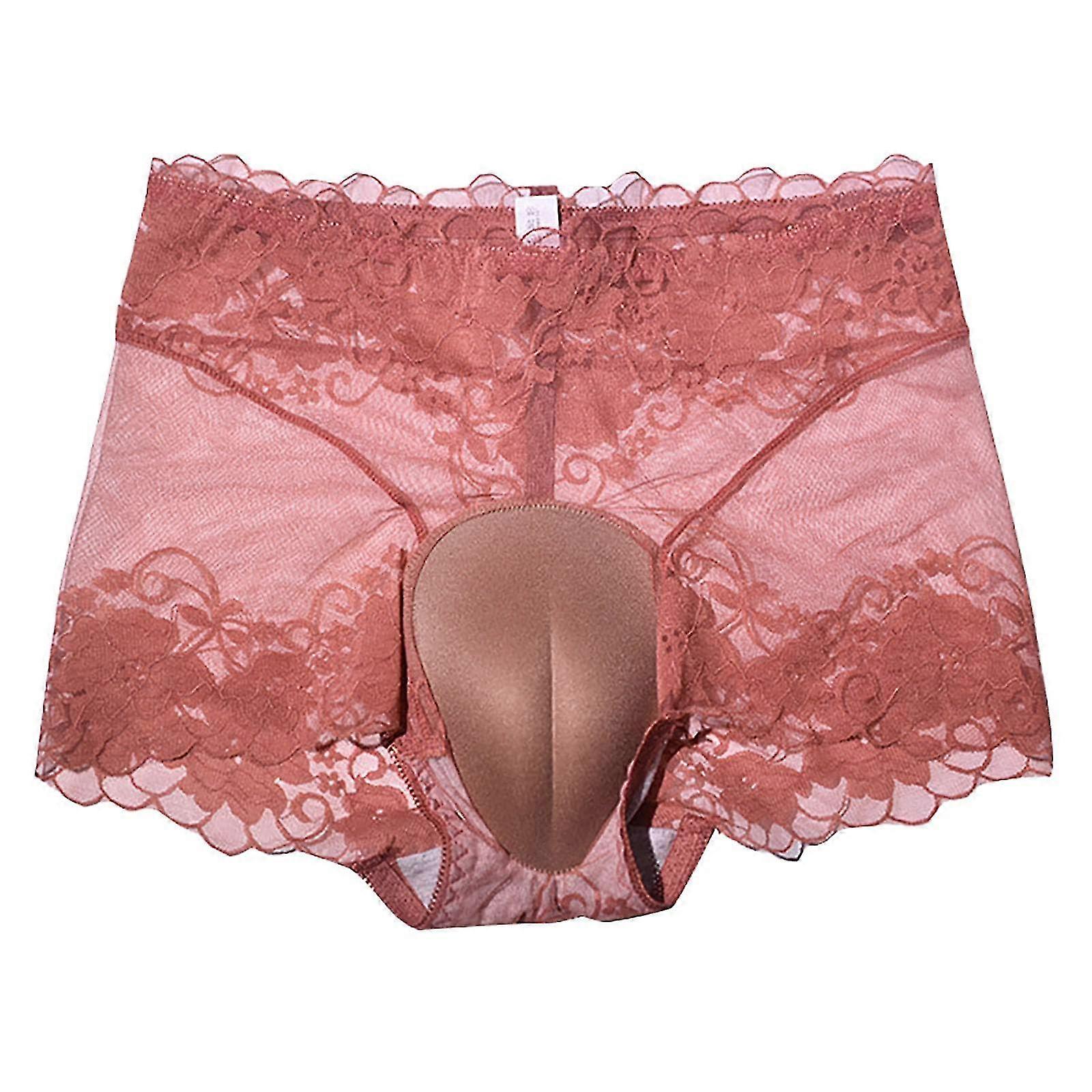 Men's Underwear 3D Stereoscopic Jockstrap High Waist Transparent Mesh Kaffee Size M Breathable Comfortable Stylish