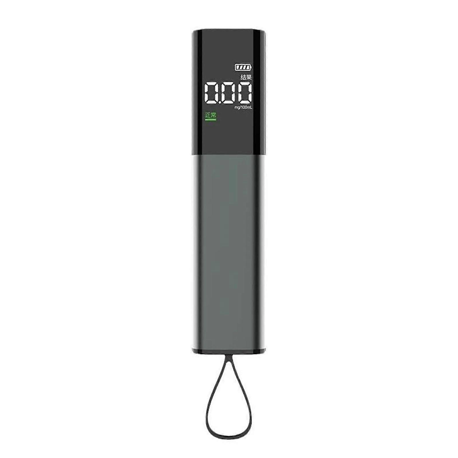 Portable Breathalyzer Digital Display  Accuracy Fast Response Rechargeable For Home And Car Use Black