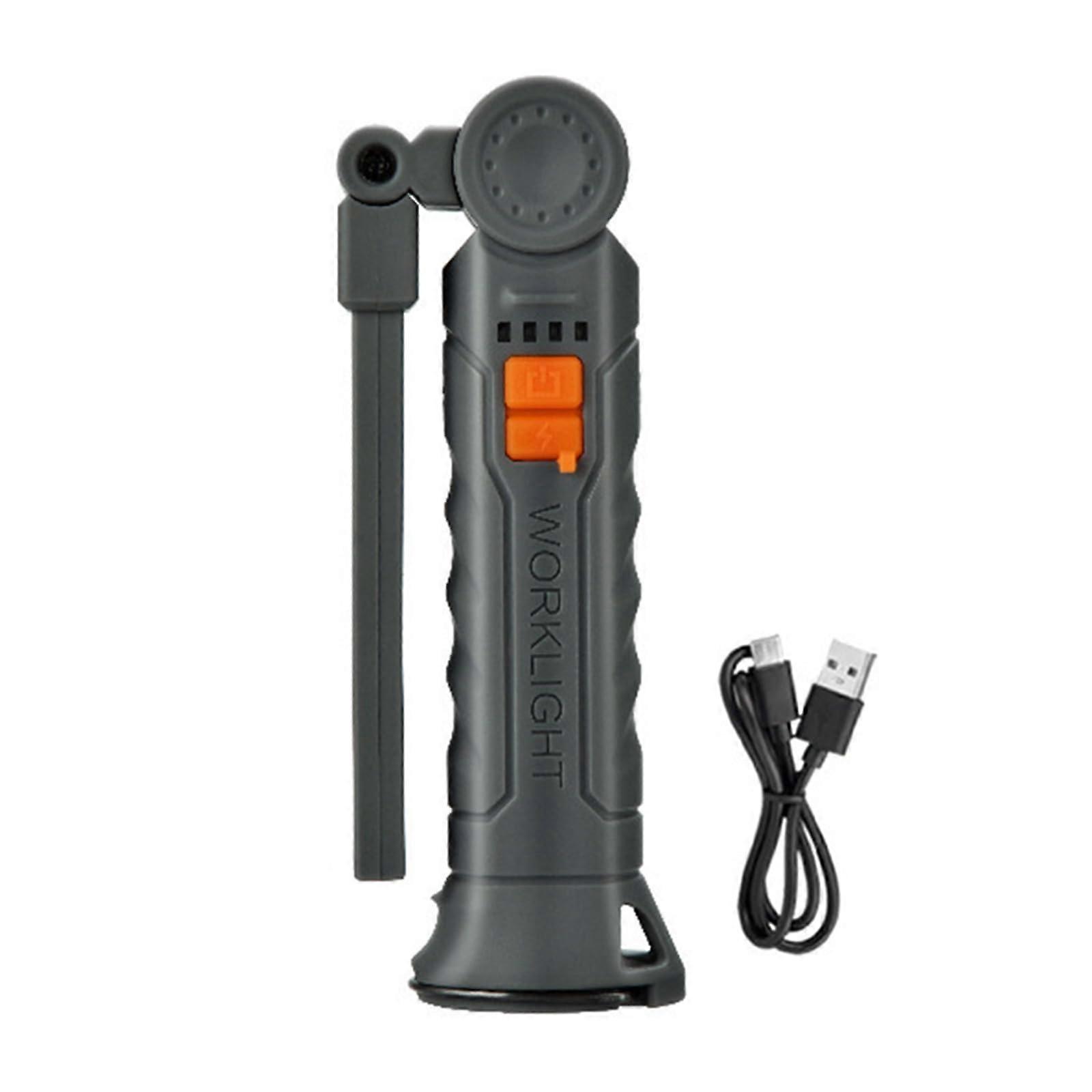 Handheld LED Work Light USB Rechargeable Battery For Outdoor Activity And Emergencies Lighting Needs Portable Gray Large